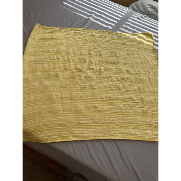 Treasure & Bond Yellow Cotton Scarf With Fringed Edges 78" X 35" - Picture 1 of 8